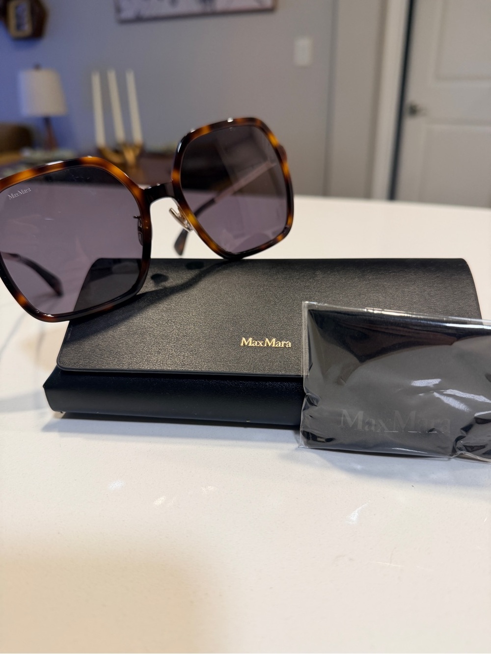 MaxMara Tortoiseshell Frame Sunglasses with Brown Gradient Lenses